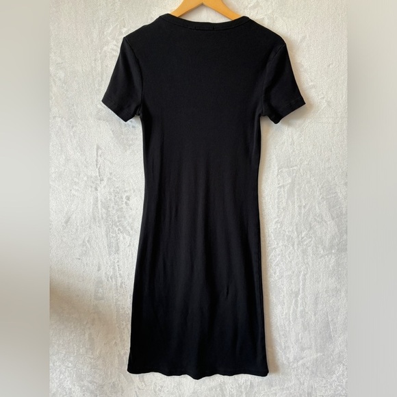 James Perse black ribbed dress size large 3 - Picture 6 of 7